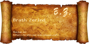 Brath Zerind névjegykártya